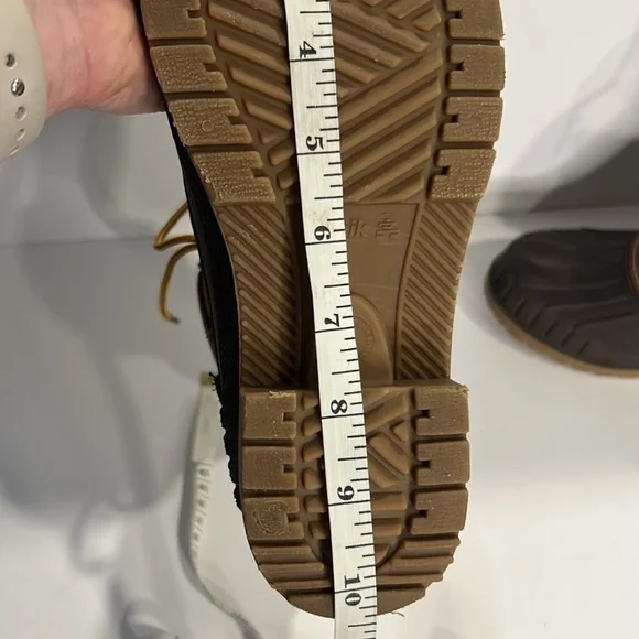 Kamik Evelyn Winter Boot Dark Brown Duck Boot Leather Upper Rubber Sole Wms 8 - Picture 9 of 11